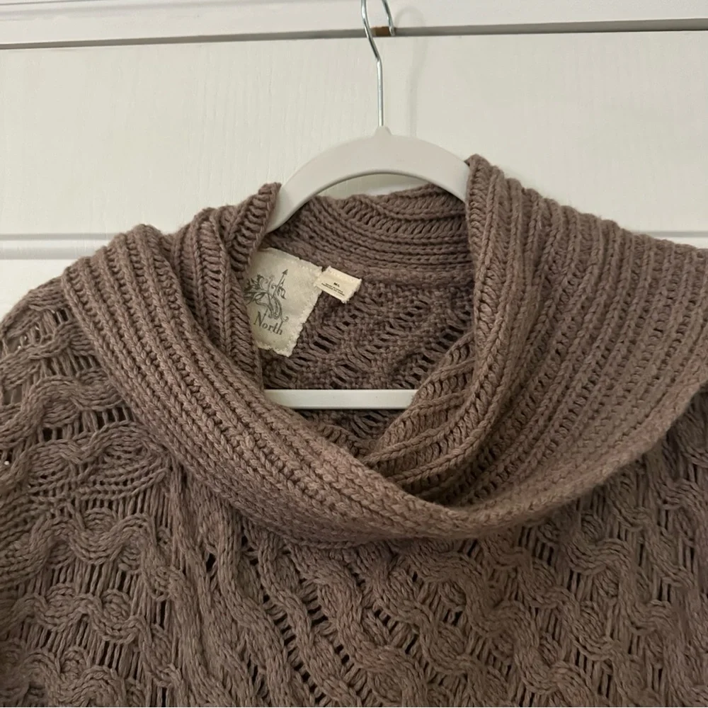 Anthropologie Angel of the North Bryson Cowl Neck Poncho Sweater Oversized M/L